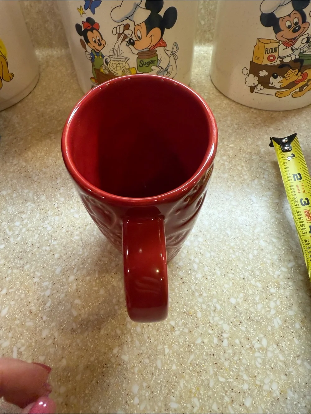 Starbucks Red Embossed Floral Ceramic Coffee Mug 2009
